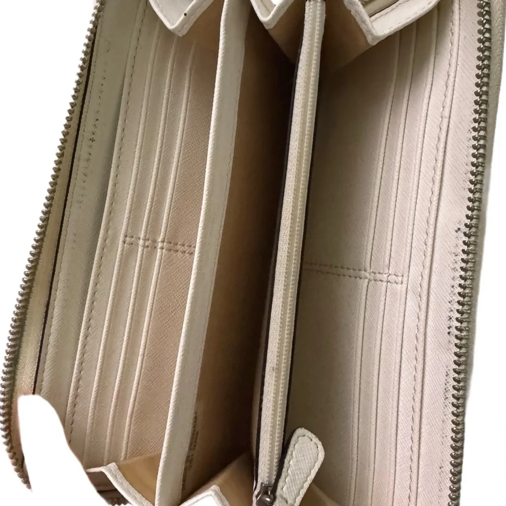 Coach Cream and Gray/Blue Signature Wallet